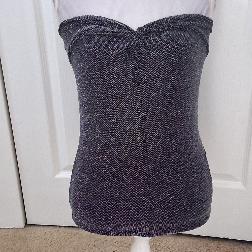 H&M Glittered Strapless Knotted Top   Size L